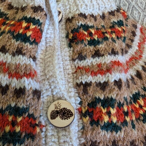 Hand knit homemade sweater cottagecore medium handmade - Picture 7 of 8